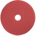 Genuine Joe Red Buffing Floor Pad - 18" Diameter - 5/Carton x 18" Diameter x 1" Thickness - Floor, Buffing, Scrubbing - 175 rpm to 350 rpm Speed Supported - Flexible, Resilient, Rotate, Dirt Remover, Scuff Mark Remover, Heel Mark Remover - Fiber - Red