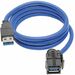 Eaton Tripp Lite Series USB 3.0 SuperSpeed Keystone Jack Type-A Extension Cable (M/F), 3 ft. (0.91 m) - USB for Computer, Keyboard, Hard Drive, Flash Drive - 640 MB/s - Extension Cable - 3 ft - 1 x Type A Male USB - 1 x Type A Female USB - Gold-plated Con