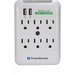 Comprehensive Wall Mount 6-Outlet Surge Protector With Dual-USB 2.4Amp Charging Ports - 6 x AC Power, 2 x USB - 1800 VA - 540 J - 120 V AC Input - 110 V AC Output