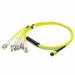 AddOn 2m MPO (Female) to 12xLC (Male) 12-Strand Yellow OS2 Duplex OFNR (Riser-Rated) Fiber Fanout Cable - 100% compatible and guaranteed to work
