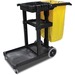 Impact Products Janitor's Cart with 25-Gallon Yellow Vinyl Bag - Folding Handle - 8" , 2.50" Caster Size - Structofoam, Polyethylene, Vinyl - 48" Length x 20.5" Width x 38" Height - Gray, Yellow - 1 Each