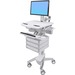 Ergotron StyleView Cart with LCD Pivot, 3 Drawers (1x3) - Up to 24" Screen Support - 37.04 lb Load Capacity - Floor - Plastic, Aluminum, Zinc-plated Steel