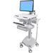 Ergotron StyleView Cart with LCD Arm, LiFe Powered, 2 Drawers (2x1) - Up to 24" Screen Support - 33 lb Load Capacity - Floor - Plastic, Aluminum, Zinc-plated Steel