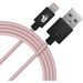 Patriot Memory Charge and Sync Lightning Woven Cable - 3.3 ft - 3.30 ft Lightning/USB Data Transfer/Power Cable for iPhone, iPod, iPad - First End: 1 x USB Type A - Male - Second End: 1 x Lightning - Male - MFI - Rose Gold