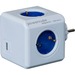 Allocacoc PowerCube Power Plug - 4 x AC Power, 2 x USB Plug - 120 V AC, 230 V AC - White, Cobalt Blue