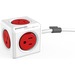 Allocacoc PowerCube Extended 3m - 5 x AC Power - 9.84 ft Cord - Wall-mountable/Desk-mountable - White