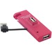Inland 4 Port USB 2.0 HUB - Red - External - 4 USB Port(s) - 4 USB 2.0 Port(s)