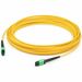 AddOn 30m MPO (Female) to MPO (Female) 12-Strand Yellow OS2 Crossover Fiber OFNR (Riser-Rated) Patch Cable - 100% compatible and guaranteed to work