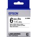 Epson LabelWorks Standard LK Tape Cartridge ~1/4" Black on White - 1/4" - Thermal Transfer - White