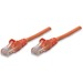 Intellinet Network Solutions Cat5e UTP Network Patch Cable, 50 ft (15.0 m), Orange - RJ45 Male / RJ45 Male