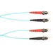 Black Box Fiber Optic Duplex Patch Network Cable - 98.40 ft Fiber Optic Network Cable for Network Device - First End: 2 x ST Network - Male - Second End: 2 x ST Network - Male - 10 Gbit/s - Patch Cable - OFNP - Aqua - TAA Compliant