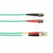 Black Box Fiber Optic Duplex Patch Network Cable - 6.50 ft Fiber Optic Network Cable for Network Device - First End: 2 x ST Network - Male - Second End: 2 x LC Network - Male - 1 Gbit/s - Patch Cable - OFNP - 50/125 µm - Green - TAA Compliant