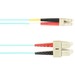 Black Box Fiber Optic Duplex Patch Network Cable - 98.40 ft Fiber Optic Network Cable for Network Device - First End: 2 x SC Network - Male - Second End: 2 x LC Network - Male - 1 Gbit/s - Patch Cable - OFNP - Aqua - TAA Compliant