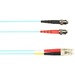 Black Box Fiber Optic Duplex Patch Network Cable - 98.40 ft Fiber Optic Network Cable for Network Device - First End: 2 x ST Network - Male - Second End: 2 x LC Network - Male - 1 Gbit/s - Patch Cable - OFNP - Aqua - TAA Compliant