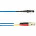 Black Box Fiber Optic Duplex Patch Network Cable - 13.10 ft Fiber Optic Network Cable for Network Device - First End: 2 x LC Network - Male - Second End: 2 x MT-RJ Network - Male - 1 Gbit/s - Patch Cable - OFNP, OFNR - 62.5/125 µm - Blue - TAA Compl