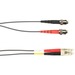 Black Box Fiber Optic Duplex Patch Network Cable - 49.20 ft Fiber Optic Network Cable for Network Device - First End: 2 x ST Network - Male - Second End: 2 x LC Network - Male - 1 Gbit/s - Patch Cable - OFNP, OFNR - Gray - TAA Compliant