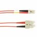 Black Box Fiber Optic Duplex Patch Network Cable - 3.20 ft Fiber Optic Network Cable for Network Device - First End: 2 x SC Network - Male - Second End: 2 x LC Network - Male - 1 Gbit/s - Patch Cable - OFNR - 50/125 µm - Red - TAA Compliant