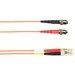 Black Box Fiber Optic Duplex Patch Network Cable - 49.20 ft Fiber Optic Network Cable for Network Device - First End: 2 x ST Network - Male - Second End: 2 x LC Network - Male - 1 Gbit/s - Patch Cable - OFNR - Orange - TAA Compliant