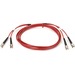 Black Box Fiber Optic Duplex Patch Network Cable - 3.20 ft Fiber Optic Network Cable for Network Device - First End: 2 x ST Network - Male - Second End: 2 x ST Network - Male - 1 Gbit/s - Patch Cable - OFNR - Red - TAA Compliant