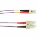 Black Box Fiber Optic Duplex Patch Network Cable - 6.50 ft Fiber Optic Network Cable for Network Device - First End: 2 x SC Network - Male - Second End: 2 x LC Network - Male - 1 Gbit/s - Patch Cable - OFNR - 62.5/125 µm - Purple - TAA Compliant