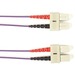 Black Box Fiber Optic Duplex Patch Network Cable - 6.50 ft Fiber Optic Network Cable for Network Device - First End: 2 x SC Network - Male - Second End: 2 x SC Network - Male - 1 Gbit/s - Patch Cable - OFNR - Purple - TAA Compliant