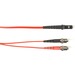 Black Box Fiber Optic Duplex Patch Network Cable - 32.80 ft Fiber Optic Network Cable for Network Device - First End: 2 x ST Network - Male - Second End: 1 x MT-RJ Network - Male - 1 Gbit/s - Patch Cable - OFNR - Red - TAA Compliant