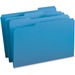 Business Source 1/3 Tab Cut Legal Recycled Top Tab File Folder - 8 1/2" x 14" - Top Tab Location - Assorted Position Tab Position - Blue - 10% Recycled - 100 / Box