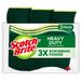 Scotch-Brite Heavy-Duty Scrub Sponges - 2.8" Height x 4.5" Width x 4.5" Depth - 24/Carton - Yellow, Green