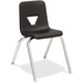 Lorell 16" Seat-height Student Stack Chairs - Four-legged Base - Black - Polypropylene - 4 / Carton