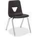 Lorell 18" Seat-height Stacking Student Chairs - Four-legged Base - Black - Polypropylene - 4 / Carton