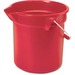 Rubbermaid Commercial Brute 14-quart Round Bucket - 14 quart - Heavy Duty, Rust Resistant, Bend Resistant - 11.2" - Steel, High-density Polyethylene (HDPE) - Red, Nickel, Chrome - 6 / Carton