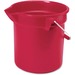 Rubbermaid Commercial Brute 10-quart Utility Bucket - 10 quart - Heavy Duty, Rust Resistant, Bend Resistant, Handle - 10.2" - Steel, High-density Polyethylene (HDPE) - Red, Nickel, Chrome - 12 / Carton