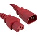 ENET C14 to C15 2ft Red Power Extension Cord 14 AWG 15A NEMA IEC-320 C14 to NEMA IEC-320 C15 Red 2' - Lifetime Warranty