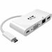 Eaton Tripp Lite Series USB-C Multiport Adapter, VGA, USB 3.x (5Gbps) Hub Port, Gigabit Ethernet and 60W PD Charging, White - for Notebook/Tablet PC - 2 x USB Ports - 2 x USB 3.0 - Network (RJ-45) - VGA - Wired
