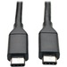 Eaton Tripp Lite Series USB-C Cable (M/M) - USB 3.2 Gen 2 (10 Gbps), Thunderbolt 3 Compatible, 3 ft. (0.91 m) - USB - 1.25 GB/s - 2.95 ft - 1 x Type C Male USB - 1 x Type C Male USB - Nickel Plated, Gold-plated Contacts - Shielding - Black