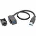 Eaton Tripp Lite Series USB 3.0 All-in-One Keystone/Panel Mount Extension Cable (M/F), Angled Connector, Black, 1 ft. (0.31 m) - USB for Home Theater System, Motherboard, Chromebook, PDU, UPS - 640 MB/s - Extension Cable - 11.81" - 1 x Type A Female USB -