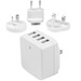 StarTech.com Travel USB Wall Charger - 4 Port - White - Universal Travel Adapter - International Power Adapter - USB Charger - Charge 2 tablets and 2 phones simultaneously, from almost anywhere in the world - 4 Port USB Wall Charger - International USB Ch