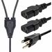 StarTech.com 10ft (3m) Computer Power Y Cord, NEMA 5-15P to C13, 10A 125V, 18AWG, Black Replacement PC Power Cord, TV/Monitor Power Cable - 10ft (3m) 18AWG flexible computer power Y cable w/ NEMA 5-15P and 2x IEC 60320 C13 connectors; Rated for 125V 10A; 