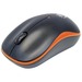 Manhattan Success Wireless Mouse, Black/Orange, 1000dpi, 2.4Ghz (up to 10m), USB, Optical, Three Button with Scroll Wheel, USB micro receiver, AA battery (included), Low friction base, Three Year Warranty, Blister - Optical - Wireless - Radio Frequency - 
