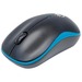 Manhattan Success Wireless Mouse, Black/Blue, 1000dpi, 2.4Ghz (up to 10m), USB, Optical, Three Button with Scroll Wheel, USB micro receiver, AA battery (included), Low friction base, Three Year Warranty, Blister - Optical - Wireless - Radio Frequency - Bl