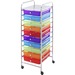 Whitmor Drawer Cart - 10 Drawer - 4 Casters - Plastic - 15.3" Length x 13.5" Width x 35.3" Height - Chrome Metal Frame - Assorted
