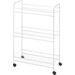 Whitmor Utility Cart - 3 Shelf - 4 Casters - 13.5" Length x 25.3" Width x 33.8" Height - White Metal Frame