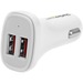 StarTech.com Dual Port USB Car Charger - White - High Power 24W/4.8A - 2 port USB Car Charger - Charge two tablets at once - Charge two tablets simultaneously, in your car - 2 port USB Car Charger - Tablet Car Charger - Dual Port Car Charger - USB Car Cha