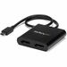 StarTech.com USB-C to Dual DisplayPort 1.2 Adapter, USB Type-C Multi-Monitor MST Hub, Dual 4K 30Hz DP Display Extender/Splitter, Windows - USB Type-C Multi-Monitor adapter drives dual4K 30Hz or 1080p 60Hz DisplayPort displays in extended/mirrored mode; DP