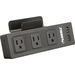 Lorell Desktop AC Power Center with USB Charger - 3 x AC Power, 2 x USB - Desk Mountable - Black