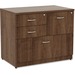 Lorell Essentials Series Box/Box/File Lateral File - 1" Side Panel, 0.1" Edge, 35.5" x 22"29.5" Lateral File - 4 x Box, File Drawer(s) - Walnut Laminate Table Top - Versatile, Ball Bearing Glide, Drawer Extension, Security Lock, Durable, Adjustable Leveler