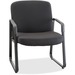 Lorell Big and Tall Fabric-Upholstered Guest Chair - Black Plywood, Fabric Seat - Black Plywood, Fabric Back - Powder Coated Metal Frame - Sled Base - 1 Each