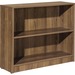 Lorell Laminate Bookcase - 2 Shelf(ves) - 29.5" Height x 36" Width x 12" Depth - Sturdy, Adjustable Feet, Adjustable Shelf - Thermofused Laminate (TFL) - Walnut - Laminate - 1 Each