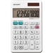 Sharp EL-377WB 10 Digit Professional Handheld Calculator - Extra Large Display, Durable, Plastic Key, Dual Power, 4-Key Memory, Angled Display, Sign Change, Independent Memory - 10 Digits - LCD - White - Desktop - 1 Each