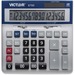 Victor 16-Digit Desktop Calculator - Extra Large Display, Angled Display, 3-Key Memory, Automatic Power Down, Dual Power, Battery Backup, Independent Memory - 16 Digits - LCD - Battery/Solar Powered - 1.6" x 7.3" x 7.5" - Silver, Blue - Desktop - 1 Each
